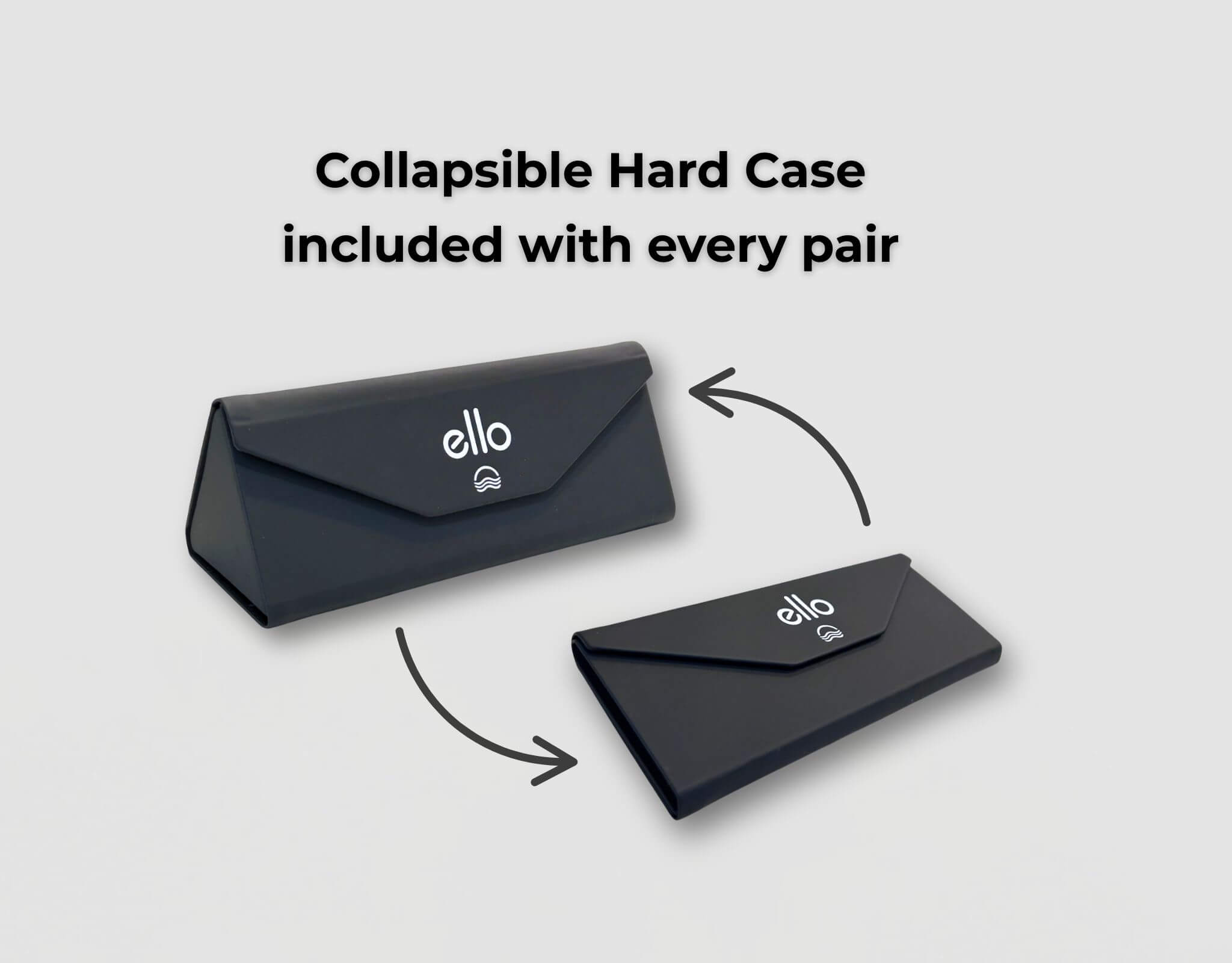 Black foldable hard case for Bali aviator petite sunglasses, designed for small faces and small heads
