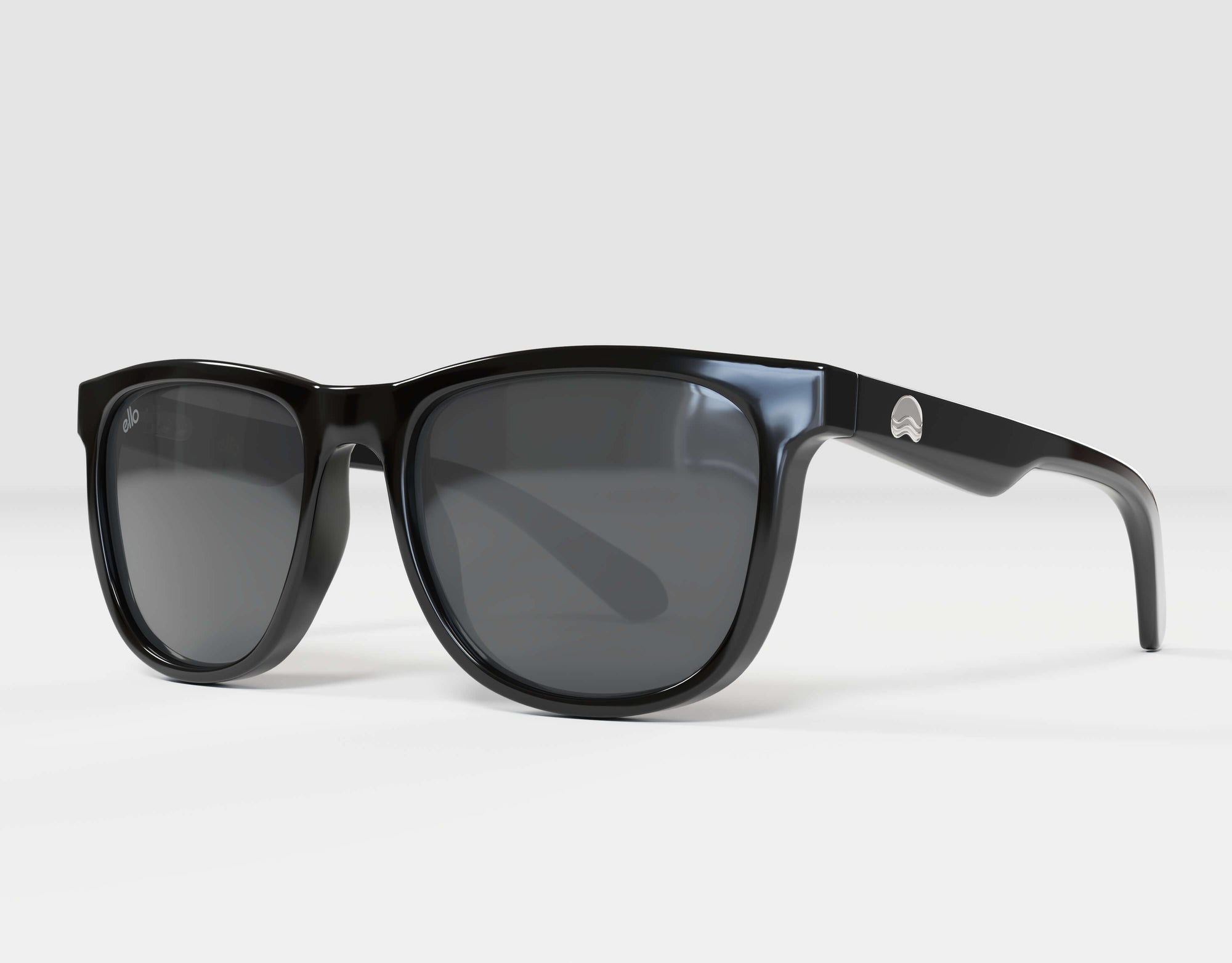 Side profile of Outer Banks all-black sunglasses built for small faces and sporty comfort.
