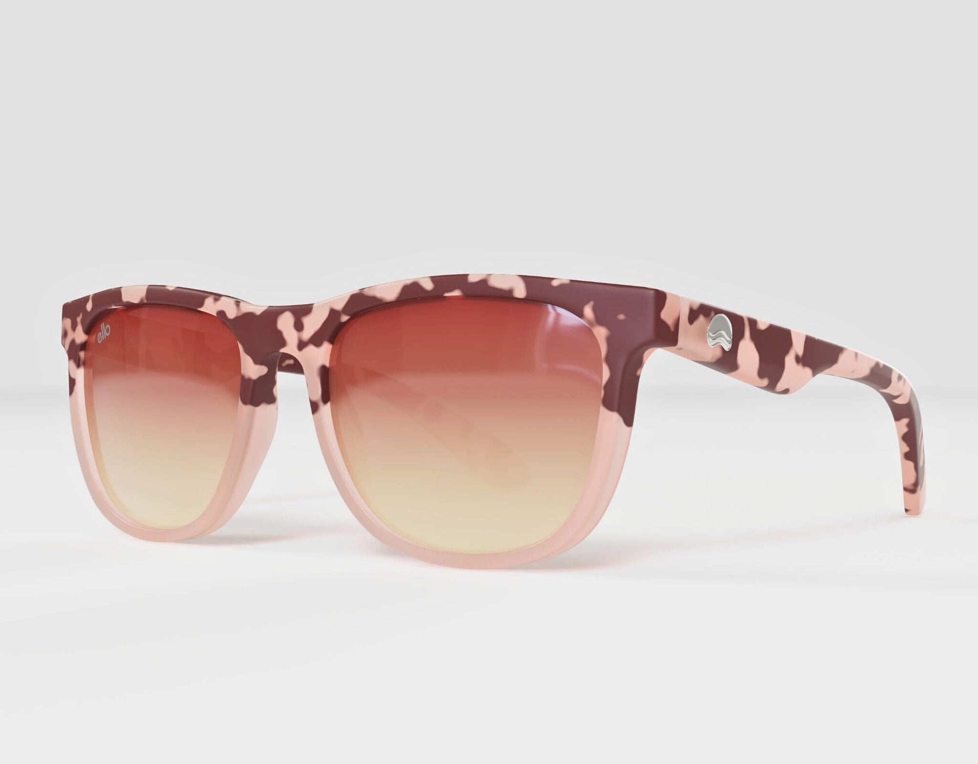 Side profile of Outer Banks sunglasses in tortoise with amber gradient lenses for small faces.