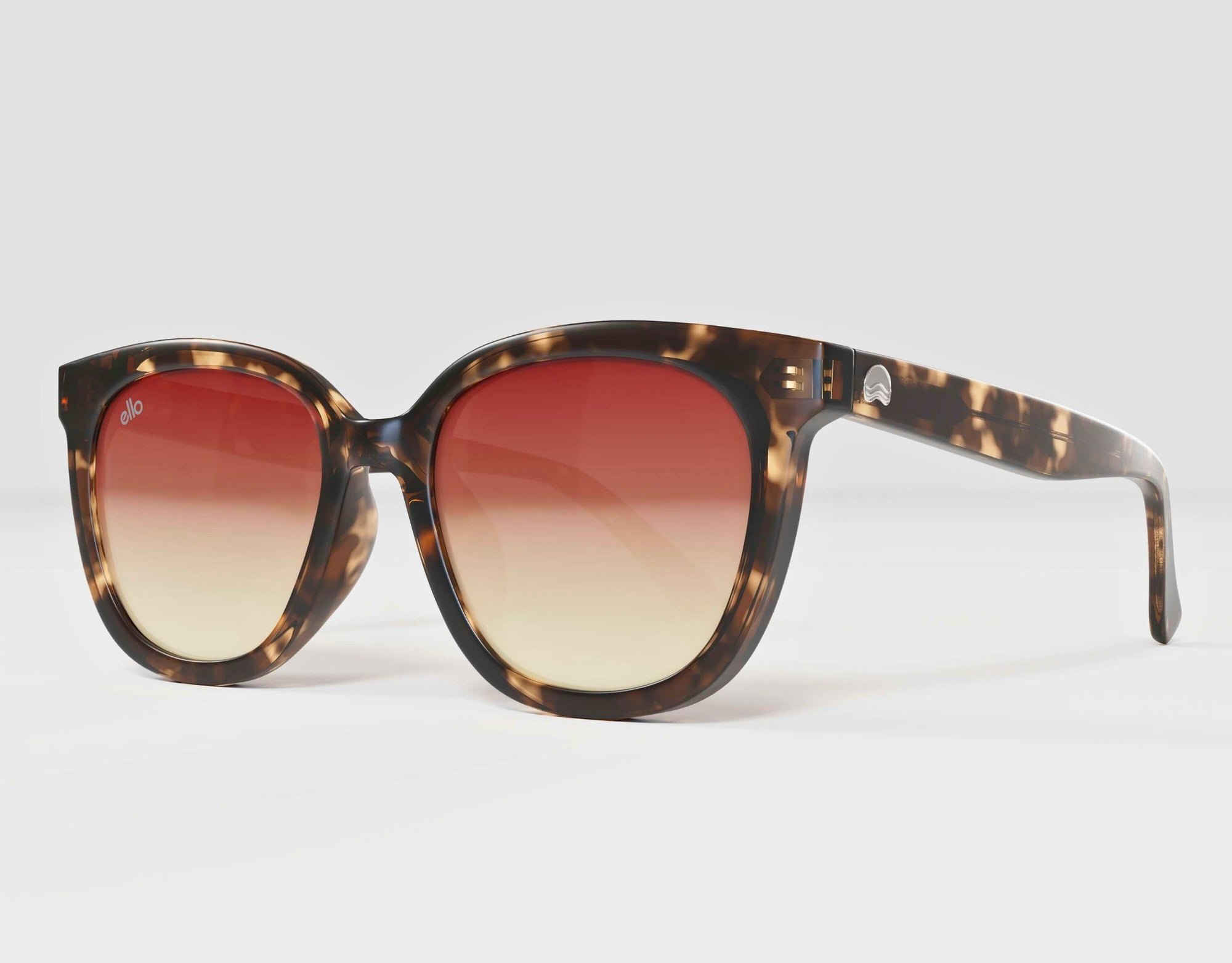 Side view of Pebble Beach sunglasses in tortoise with amber gradient lenses, crafted for little faces.