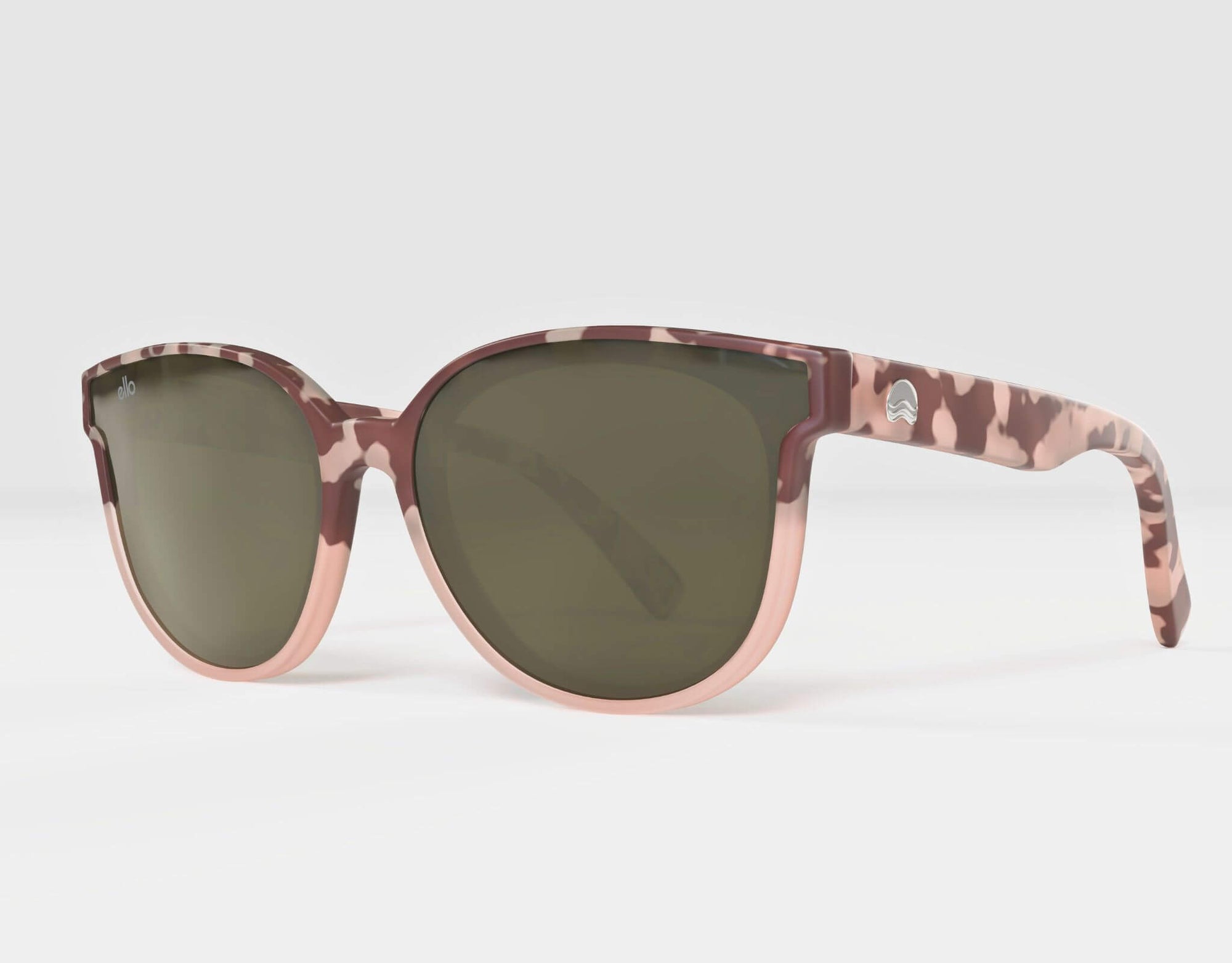 Left side view of South Beach tortoise sunglasses with gold mirror lenses, designed for small faces.