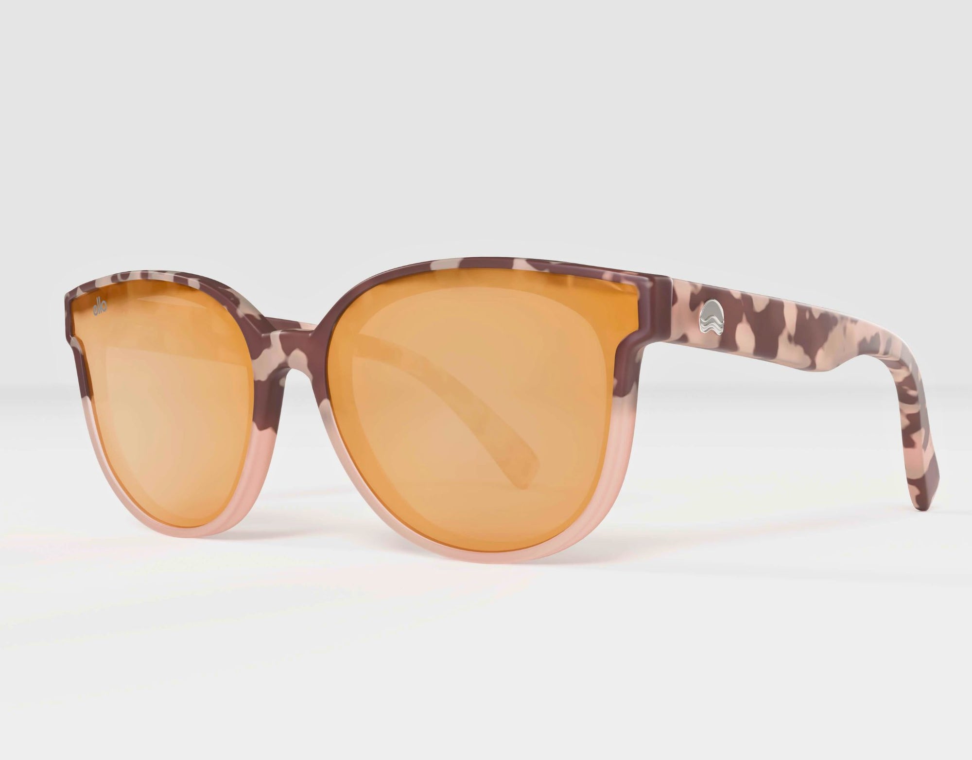 Side view of South Beach sunglasses in tortoise with peach lenses, crafted for small faces.