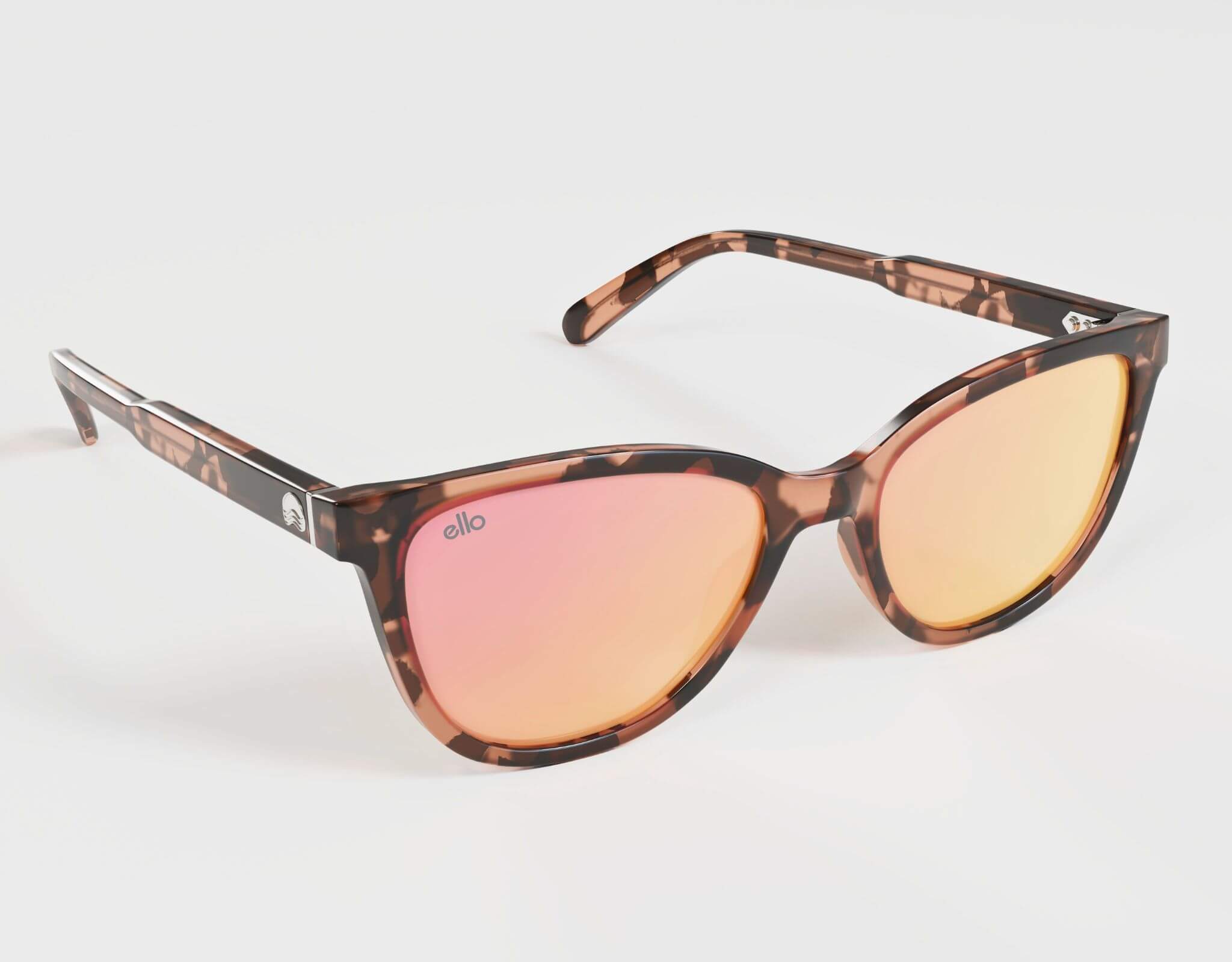 High right view of Half Moon Bay tortoise sunglasses with pink lenses, sized for smaller faces.